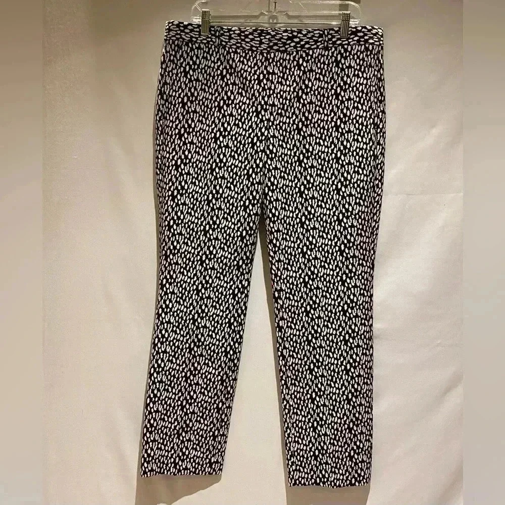 Banana Republic Slim Leopard-Print Jacquard Ankle Pants, size 12